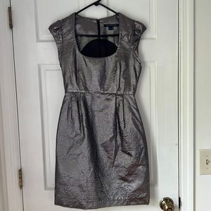 French Connection Cap-Sleeve metallic mini party dress